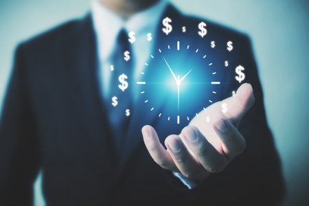 Time of use clock in hands